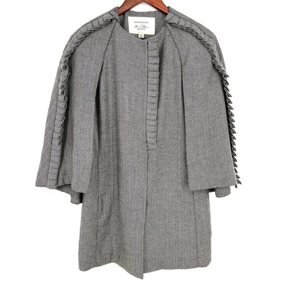 Banana Republic X Olivia Palermo SZ XS WOOL Herringbone Ruffle Cape Coat Jacket,All Products : American Fashion Style Bags On Sale